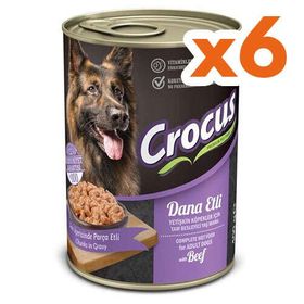 Crocus Dana Etli Sos İçinde Parça Etli 6x400 gr Köpek Konservesi