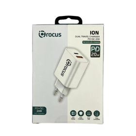 Crocus Ion 20 W Pd+Qc.3.0 Beyaz Çift Çıkışlı Hızlı Seyahat Şarj Adaptörü