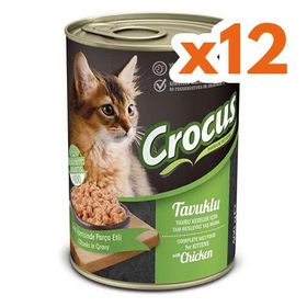 Crocus Kitten Tavuk Etli Sos İçinde Parça Etli Yavru 12x400 gr Kedi Konservesi