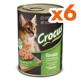 Crocus Kitten Tavuk Etli Sos İçinde Parça Etli Yavru 6x400 gr Kedi Konservesi