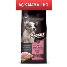 Crocus Kuzu Etli Pirinçli 1 kg Açık Yavru Köpek Maması