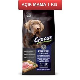 Crocus Kuzu Etli Pirinçli 1 Kg Açık Yetişkin Köpek Maması