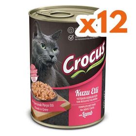 Crocus Kuzu Etli Sos İçinde Parça Etli 12x400 gr Kedi Konservesi