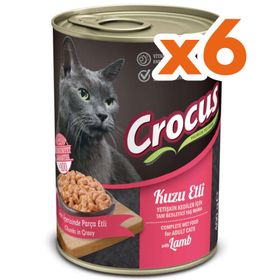 Crocus Kuzu Etli Sos İçinde Parça Etli 6x400 gr Kedi Konservesi