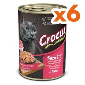 Crocus Kuzu Etli Sos İçinde Parça Etli 6x400 gr Kedi Konservesi