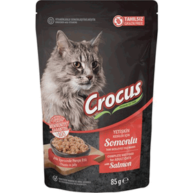 Crocus Tahılsız Kedi Somonlu Jöleli Pouch 85 gr Yaş Mama