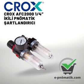 Crox AFC2000 1/4" Manometre Dahil İkili Pnömatik Şartlandırıcı