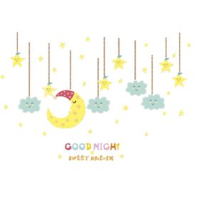Crystal Kids Aydede ve Bulutlar Bebek ve Çocuk Odası Dekorasyonu Duvar Sticker