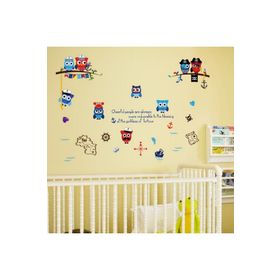Crystal Kids Denizci Korsan Baykuşlar Çocuk Odası Dekorasyonu Duvar Sticker