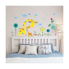 Crystal Kids Fantasik Zürafa Çiçekler Bebek Ve Çocuk Odası Duvar Stickerı