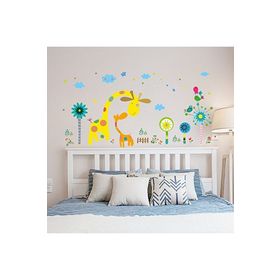 Crystal Kids Fantasik Zürafa Çiçekler Bebek Ve Çocuk Odası Duvar Stickerı