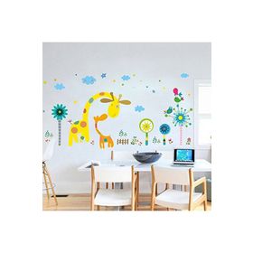 Crystal Kids Fantasik Zürafa Çiçekler Bebek Ve Çocuk Odası Duvar Stickerı