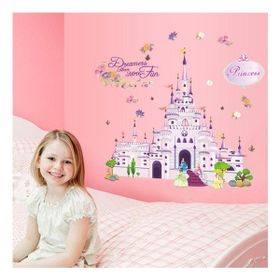 Crystal Kids Kız Çocuk Odası Duvar Dekoru Prenses Şatosu PVC Duvar Sticker