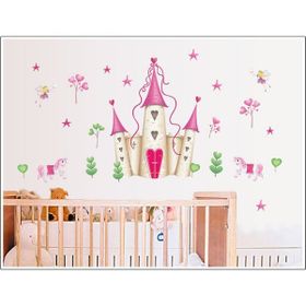 Crystal Kids Kız Çocuk Odası Duvar Dekoru Prenses Şatosu PVC Duvar Sticker