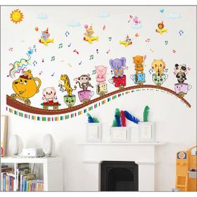 Crystal Kids Müzik Yapan Neşeli Hayvanlar Bebek ve Çocuk Odası Duvar Sticker
