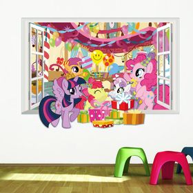 Crystal Kids My Little Pony Doğum Günü Partisi Bebek Ve Çocuk Odası 3D Pvc Duvar Stickerı