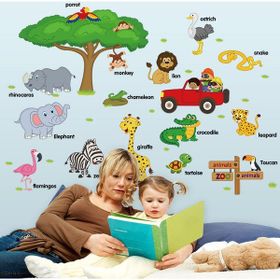 Crystal Kids Orman Hayvanları Ve İsimleri Çocuk Ve Bebek Odası Pvc Duvar Stickerı