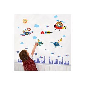 Crystal Kids Pilot Hayvanlar Çocuk Odası Dekorasyonu Duvar Sticker