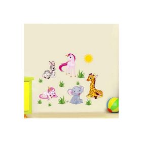 Crystal Kids Unicorn Fil Zebra Çocuk Ve Bebek Odası Pvc Duvar Stickerı