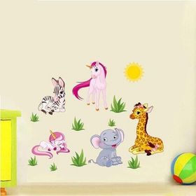 Crystal Kids Unicorn Fil Zebra Çocuk Ve Bebek Odası Pvc Duvar Stickerı