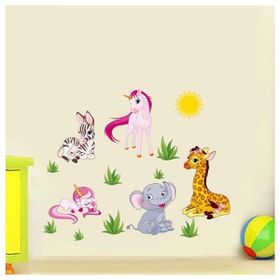 Crystal Kids Unicorn Fil Zebra Çocuk Ve Bebek Odası Pvc Duvar Stickerı