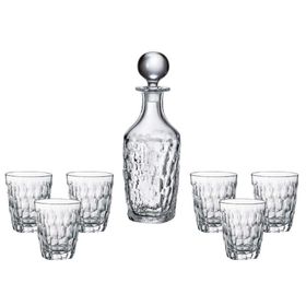 Crystalite Marble 750-290 ml Kristalin Viski Şişesi ve 6 Bardak