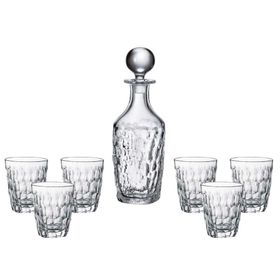 Crystalite Marble 750-290 ml Kristalin Viski Şişesi ve 6 Bardak
