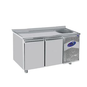 Csa İnox CS-TEK-2-D-700-E 281 lt İki Kapılı 700'lük Tezgah Tipi Evyeli Derin Dondurucu