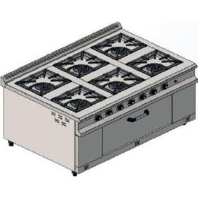 Csa İnox Karacasan 150x100 cm 6+1 Doğalgazlı 6'lı Kuzine Ocak