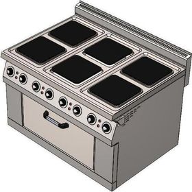 Csa İnox Karacasan 150x100 cm 6+1 Elektrikli 6'lı Kuzine Ocak
