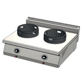 Csa İnox Karacasan 80 cm 700 Seri Set Üstü Çift Gözlü Doğalgazlı Wok Ocak