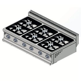 Csa İnox Karacasan 900 Seri Set Üstü 120 cm 6 Gözlü Doğalgazlı Ocak