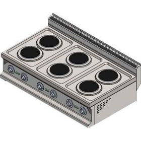 Csa İnox Karacasan 900 Seri Set Üstü 120 cm 6 Gözlü Elektrikli Ocak