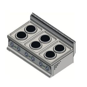 CSA İnox Karacasan Endüstriyel 120 cm 700 Seri Set Üstü 6 Gözlü Elektrikli Ocak