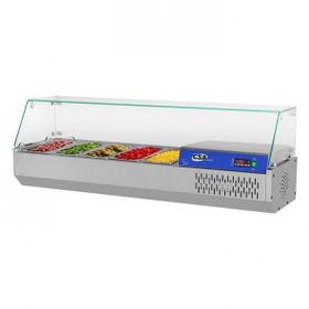 Csa İnox Karacasan Endüstriyel 304 Çelik Kaliteli 120 cm 4 Adet 1/3 Gastronorm Küvetli Set Üstü Teşhir Buzdolabı