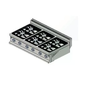 CSA Karacasan 120 cm 700 Seri Set Üstü 6 Gözlü Doğalgazlı Ocak