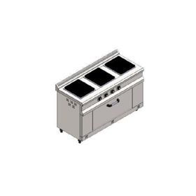 CSA Karacasan 140x60 cm 3+1 Elektrikli 3'lü Kuzine Ocak