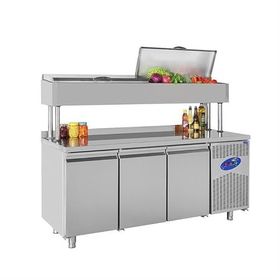 CSA Karacasan 474 lt Üç Kapılı 700'lük 304 Çelik Yükseltilmiş Makeup Buzdolabı
