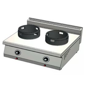 CSA Karacasan 80 cm 700 Seri Set Üstü Çift Gözlü Tüplü Wok Ocak