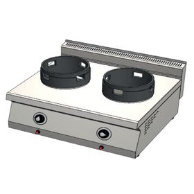 CSA Karacasan 80 cm 700 Seri Set Üstü Çift Gözlü Tüplü Wok Ocak