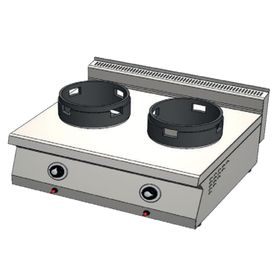 CSA Karacasan 80 cm 700 Seri Set Üstü Çift Gözlü Tüplü Wok Ocak