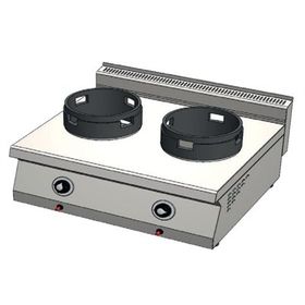 CSA Karacasan 80 cm 700 Seri Set Üstü Çift Gözlü Tüplü Wok Ocak