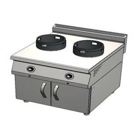 CSA Karacasan 900 Seri Dolaplı 80 cm 2 Gözlü Tüplü Wok Ocak