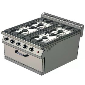 CSA Karacasan 900 Seri Dolaplı 80 cm 4 Gözlü Doğalgazlı Kuzineli Ocak