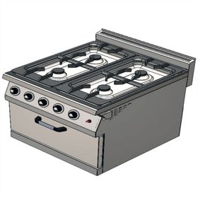 CSA Karacasan 900 Seri Dolaplı 80 cm 4 Gözlü Tüplü Kuzineli Ocak