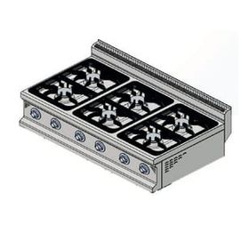 CSA Karacasan 900 Seri Set Üstü 120 cm 6 Gözlü Doğalgazlı Ocak