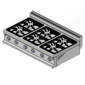 CSA Karacasan 900 Seri Set Üstü 120 cm 6 Gözlü Doğalgazlı Ocak