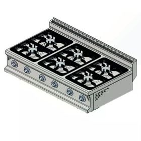 CSA Karacasan 900 Seri Set Üstü 120 cm 6 Gözlü Doğalgazlı Ocak