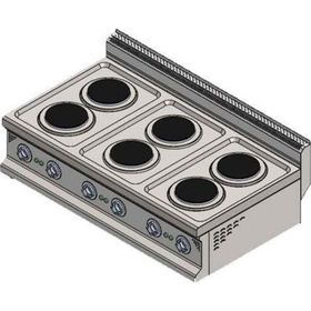 CSA Karacasan 900 Seri Set Üstü 120 cm 6 Gözlü Elektrikli Ocak