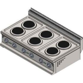 CSA Karacasan 900 Seri Set Üstü 120 cm 6 Gözlü Elektrikli Ocak